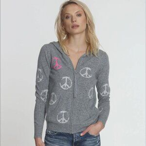 LABEL+THREAD Cashmere Wool Peace Out Zip Up Hoodie | Size Small